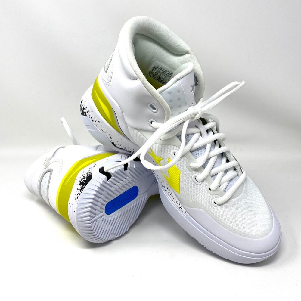 💖MEGA SALE💖Converse Men's 169512C G4 White Black Lemon Venom Mesh Leather - Picture 5 of 8
